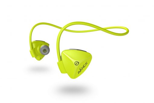 Bluetooth sport headset verkrijgbaar in sportieve neon gele kleur