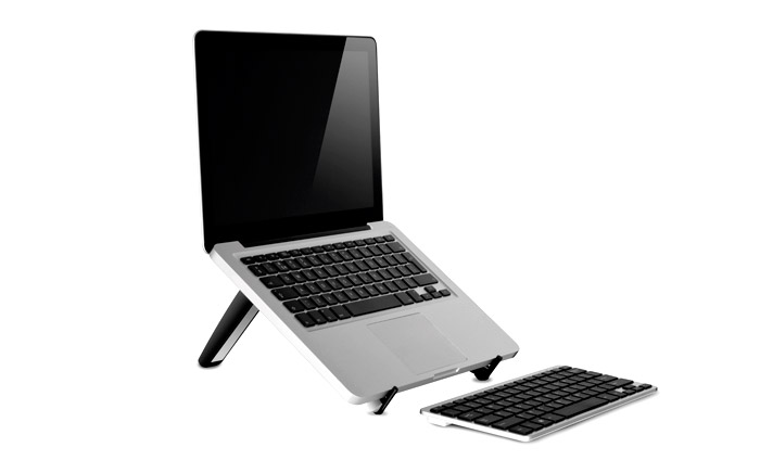 Avanca-laptopstandaard-zwart-met-laptop-en-toetsenbord